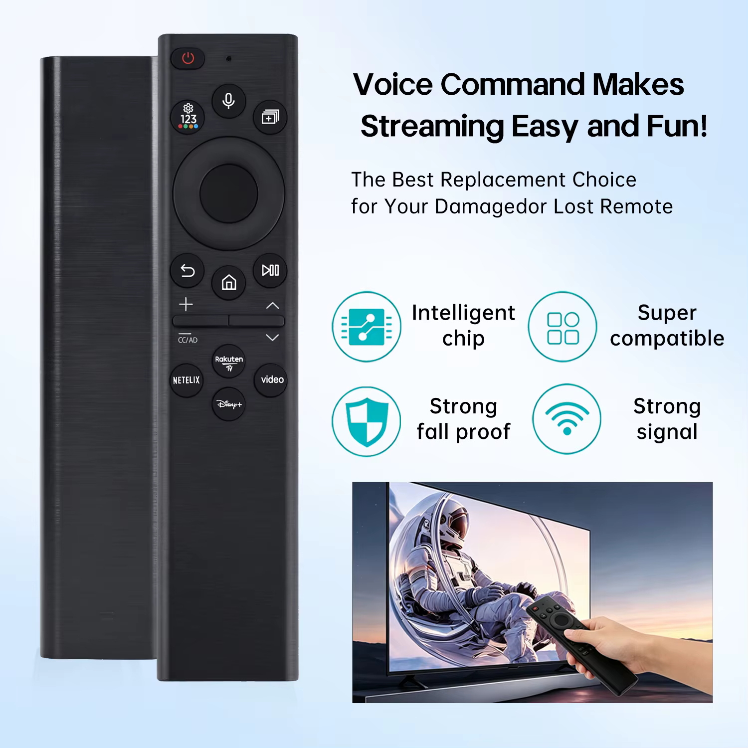 Télécommande vocale pour TV 01385A avec Netflix