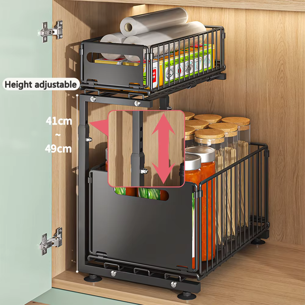 Organisateur d'armoire extractible à 2 niveaux