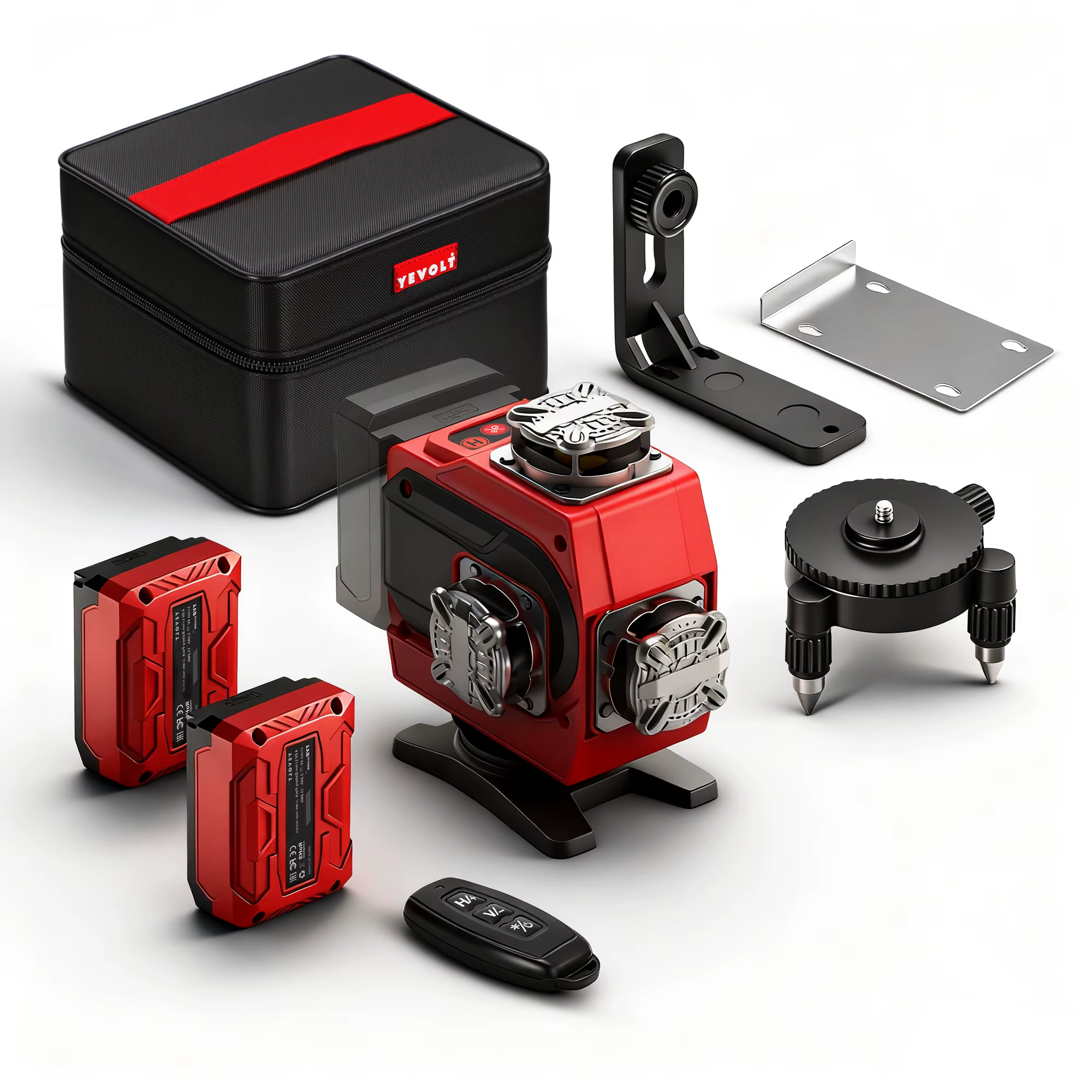 YEVOLT 360 ° Niveau laser 16 lignes auto-nivelant (options de faisceau rouge/vert) – Ultra-clair pour utilisation