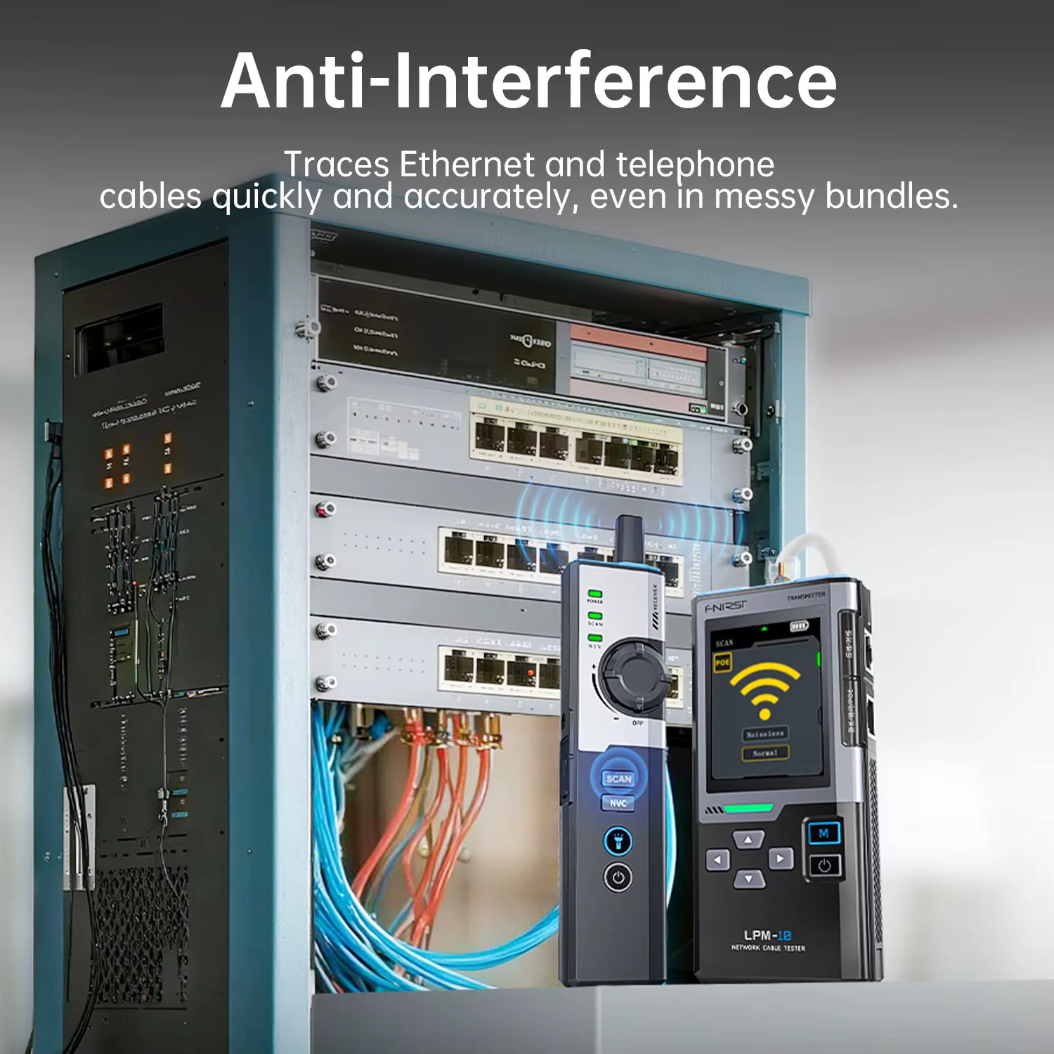 FNIRSI LPM-10A testeur de câble réseau détecteur de ligne multifonction avec Port RJ45 RJ11 clignotant et outil de