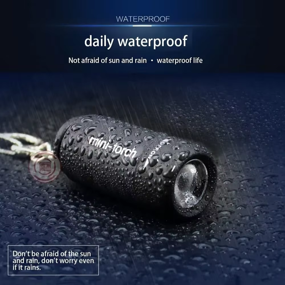 Mini lampe de poche LED aste par USB, lampe de bain multifonctionnelle, porte-clés de poche, étanche, extérieur, randonnée, camping