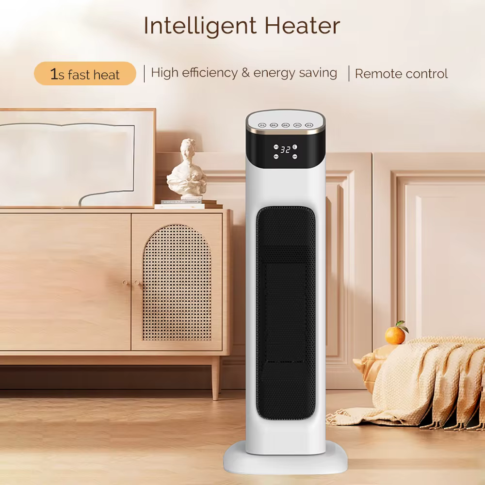 Réchauffeur de poêle électrique 1500W PTC chaleur rapide usage domestique chambre température réglable chauffage de