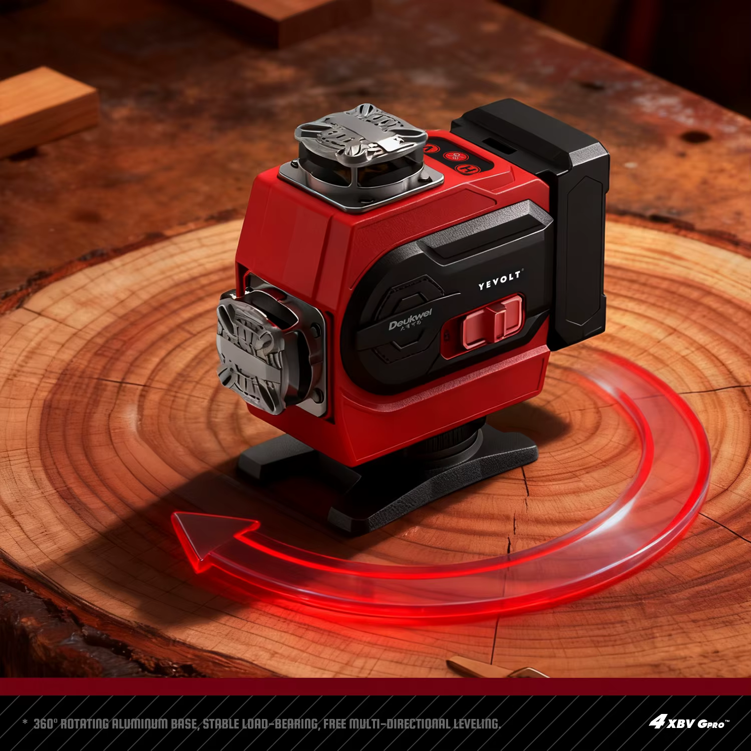 YEVOLT 360 ° Niveau laser 16 lignes auto-nivelant (options de faisceau rouge/vert) – Ultra-clair pour utilisation