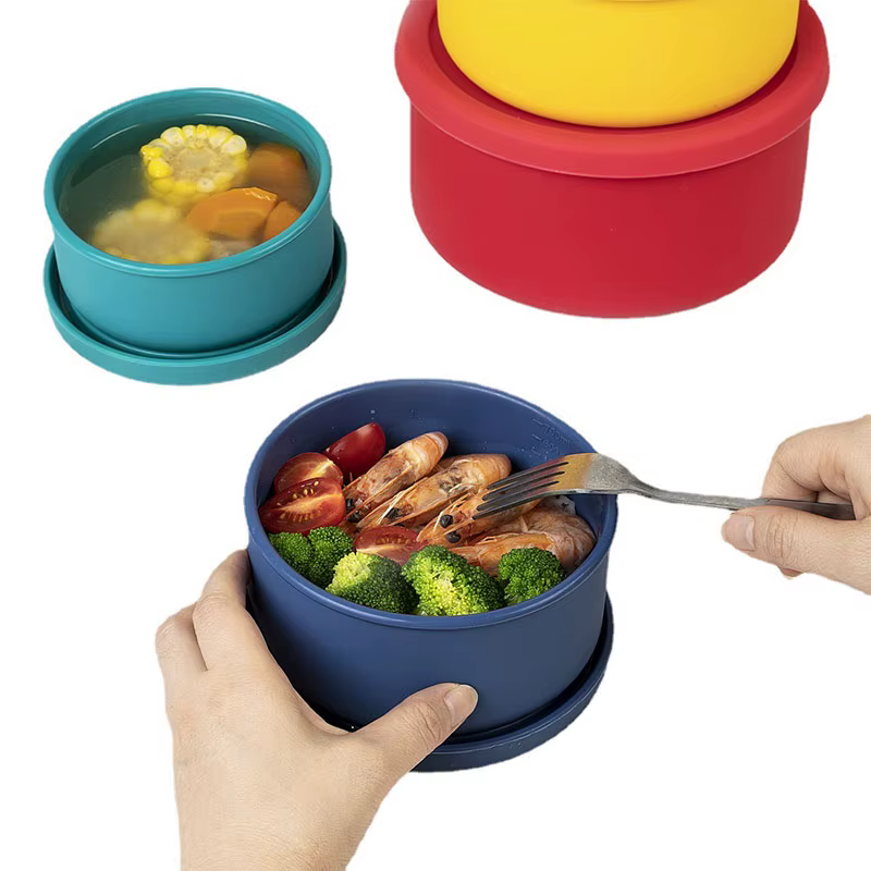 Boîte à lunch ronde en silicone