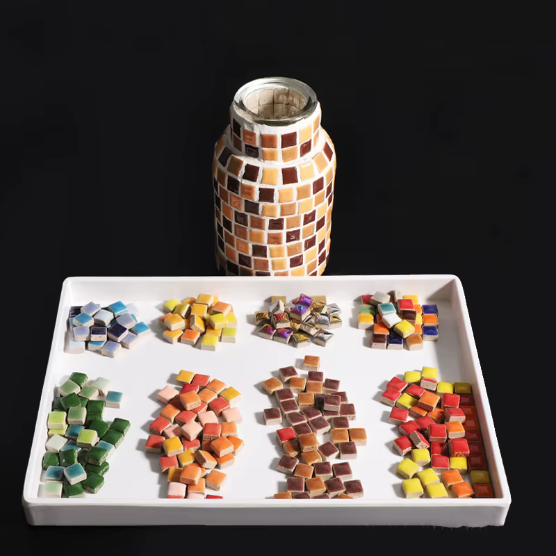 Mini carrelage mosaïque en céramique, 200g, 1CM, bricolage, carreaux en pierre, ornements faits à la main, artisanat mural, décoration de la maison