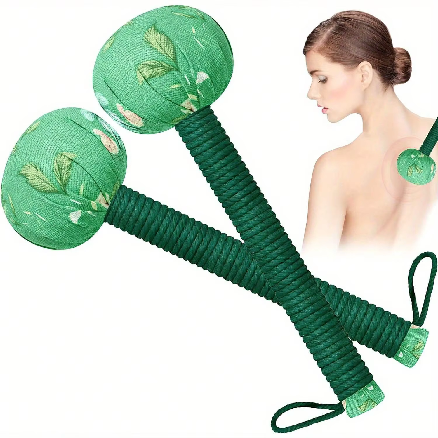 Marteau de massage en bois d'absinthe à long manche pour le drainage lymphatique – Soulagement manuel du corps et du dos