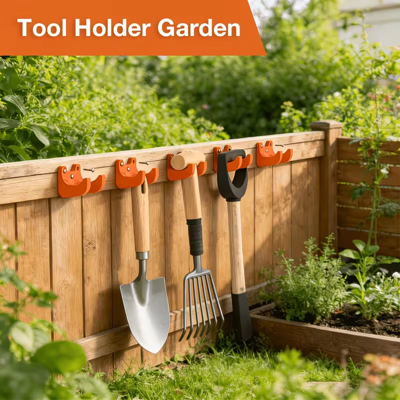 Support mural de rangement pour outils de jardin