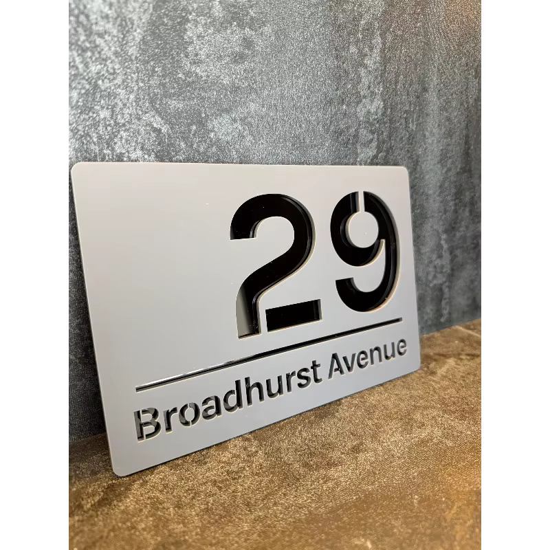 Plaque d'immatriculation extérieure personnalisée de maison, plaque de découpe en acrylique 3D, plaque d'immatriculation de rue résidentielle extérieure personnalisée, signe de porte, cadeau
