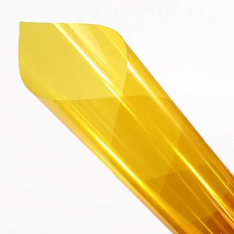 Film auto-adhésif transparent pour fenêtre en verre jaune, prévention des UV, bricolage, fête de Noël, construction, maison, autocollants de décoration colorés