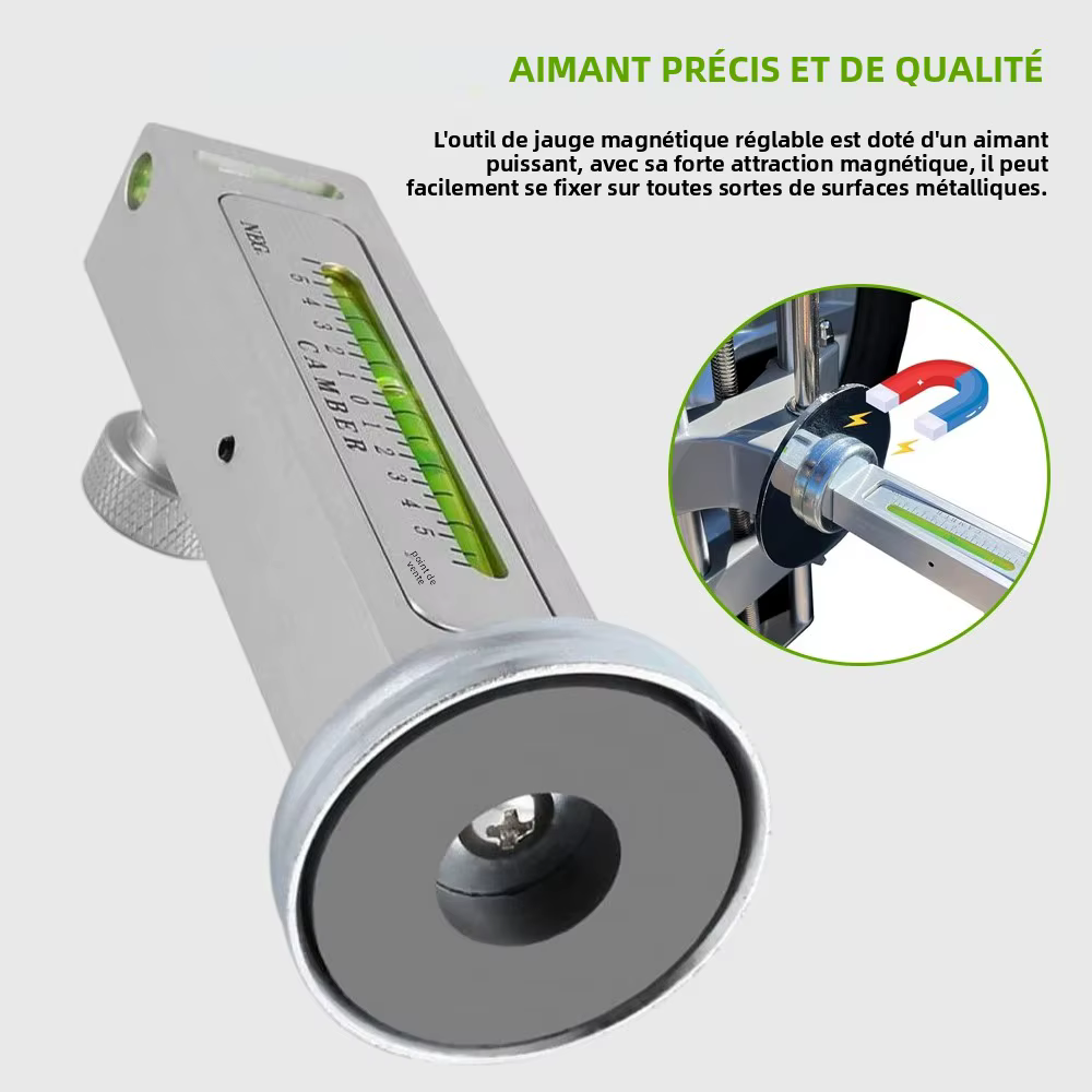 Niveau magnétique de positionnement automobile à 4 roues
