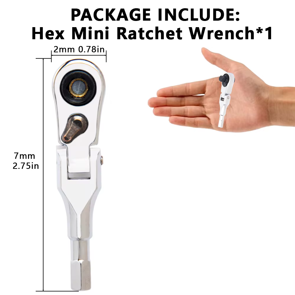 Clé à cliquet à tête flexible