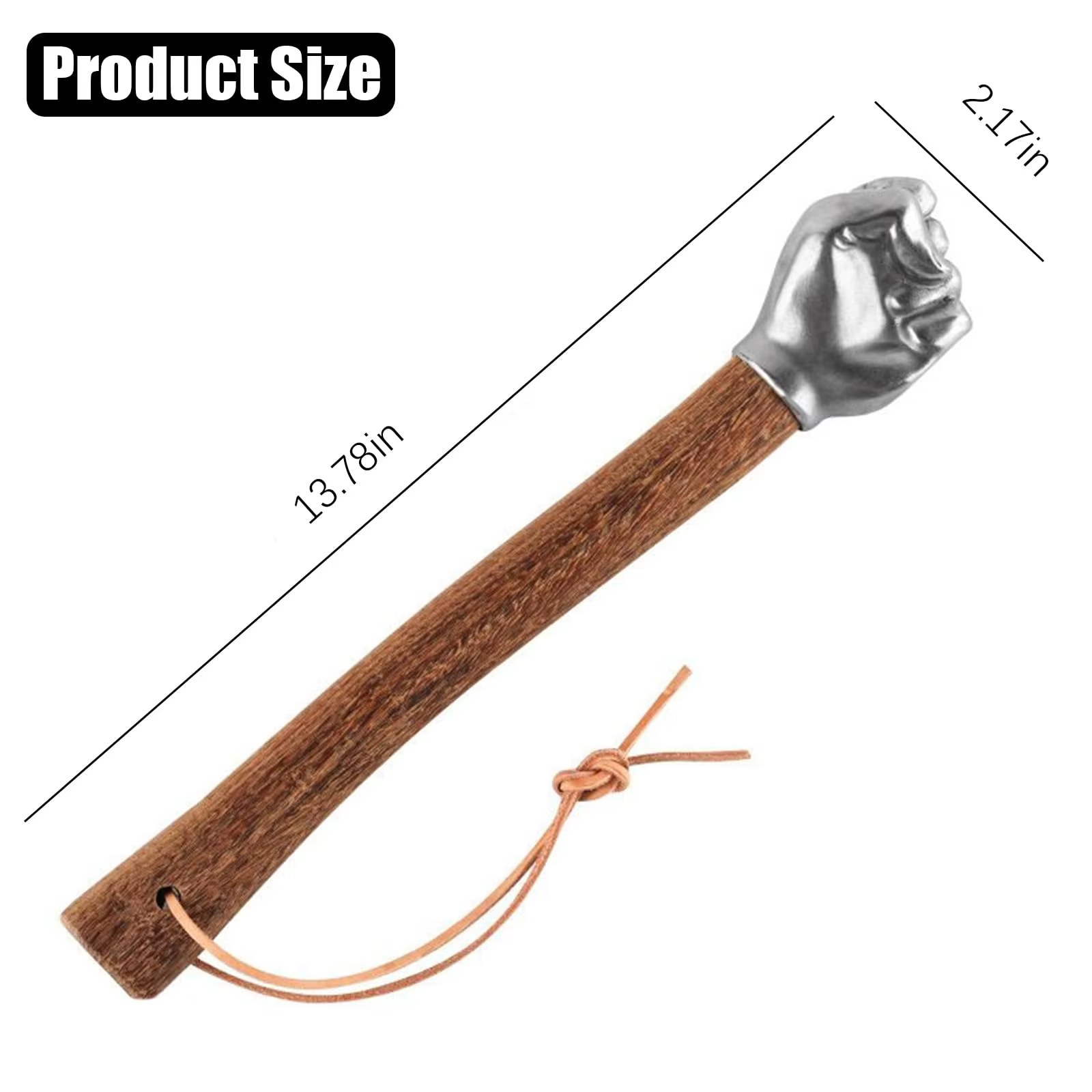Marteau à poing en acier inoxydable avec manche en bois, outil manuel, cadeau artisanal, ornement décoratif, brise-vitre portable, pour le camping en extérieur