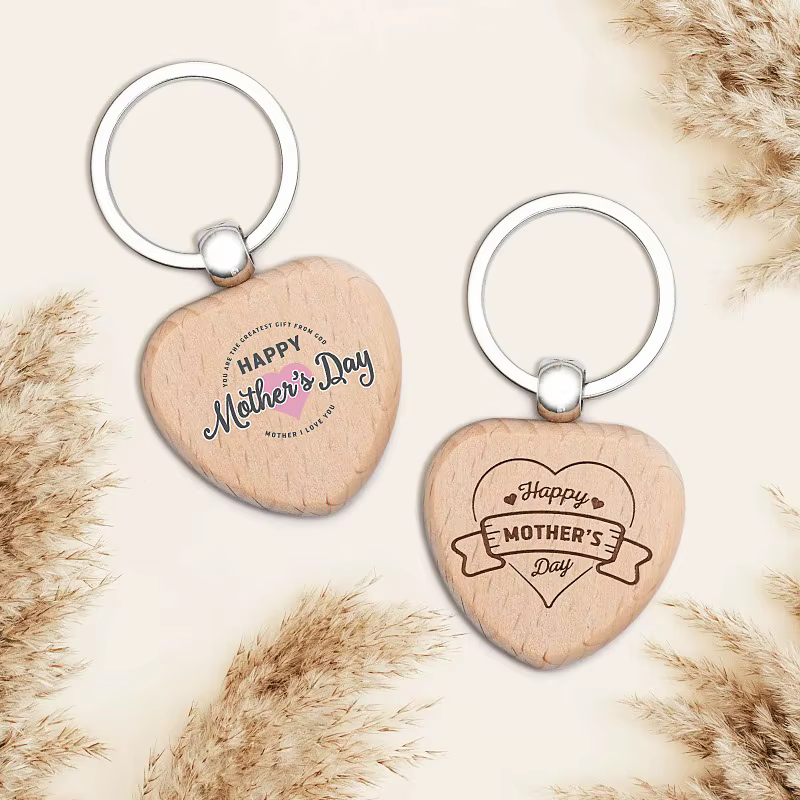 Logo gratuit 10 pièces porte-clés en bois inachevé vierges porte-clés en bois porte-clés pour bricolage artisanat cadeau pour gravure Laser porte-clés cadeau