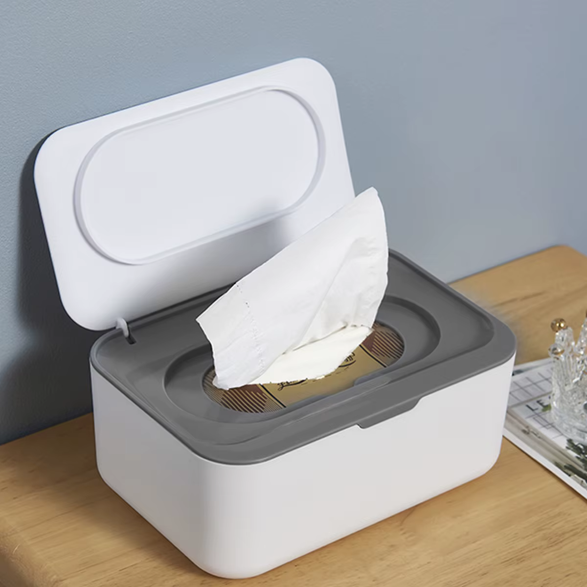 1 Boîte Distributrice de Lingettes Humides Portable avec Couvercle