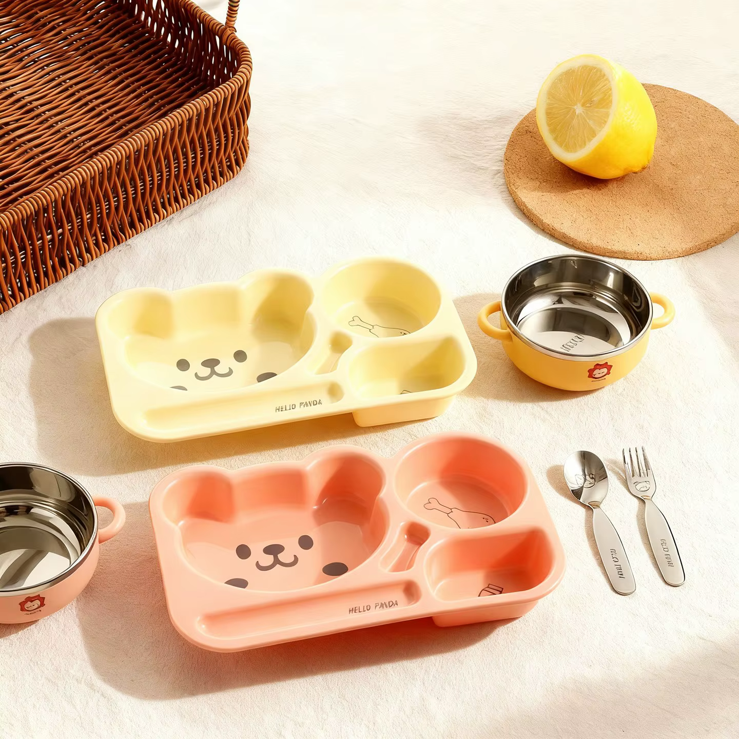 Assiette à dîner en plastique à compartiments, grande capacité, pour enfants, assiette à fruits et salades, assiette à petit-déjeuner réutilisable, compatible micro-ondes