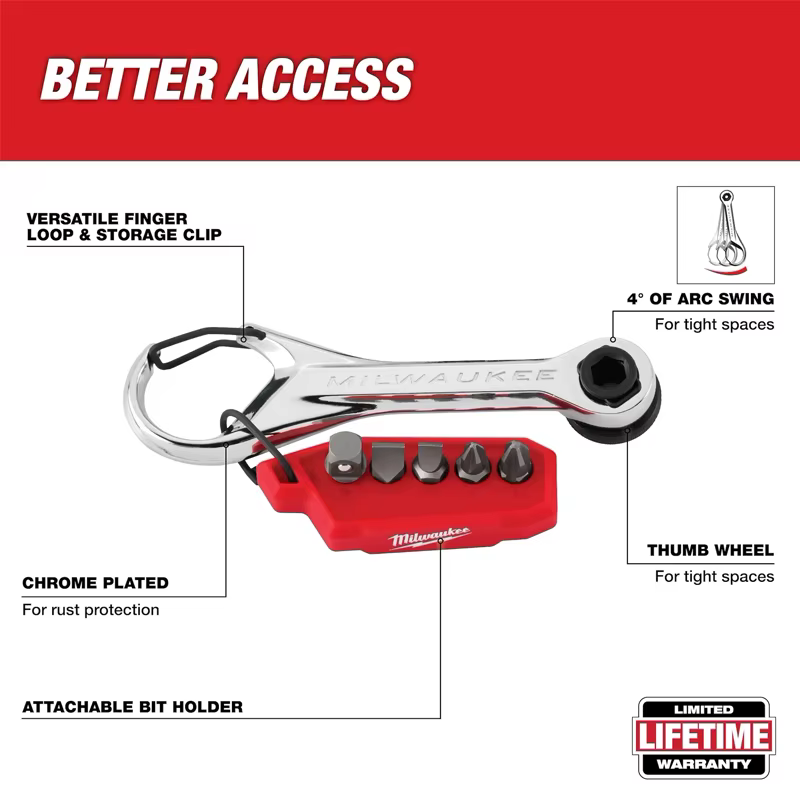 MILWAUKEE 48-22-2950 Mini cliquet multi-embouts 7 en 1