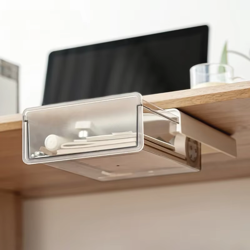 Boîte de rangement cachée pour tiroirs sous le bureau, support de rangement pour le bas du bureau dans le bureau, porte-stylo de papeterie de Style bureau