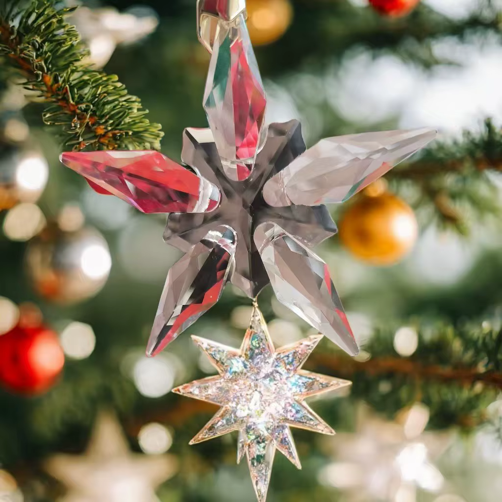 2025 nouveau flocon de neige ornement arbre de noël ornements exquis boîte-cadeau emballage glaçon pendentif