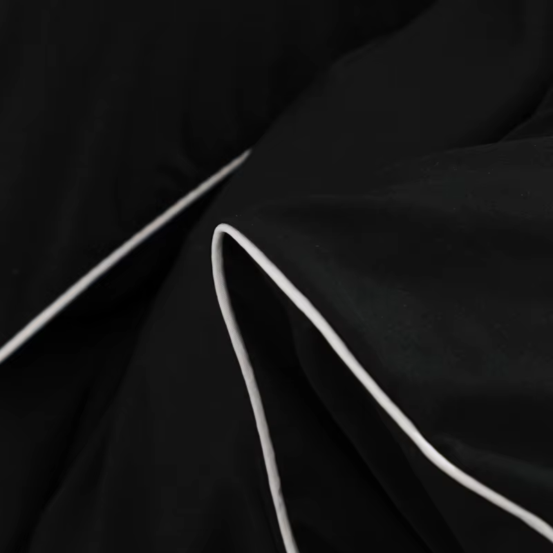 Parure de lit complète noire pour adultes, style simple, ensembles de draps doubles, simple, reine, roi, ensemble de couverture de lit, uni, document