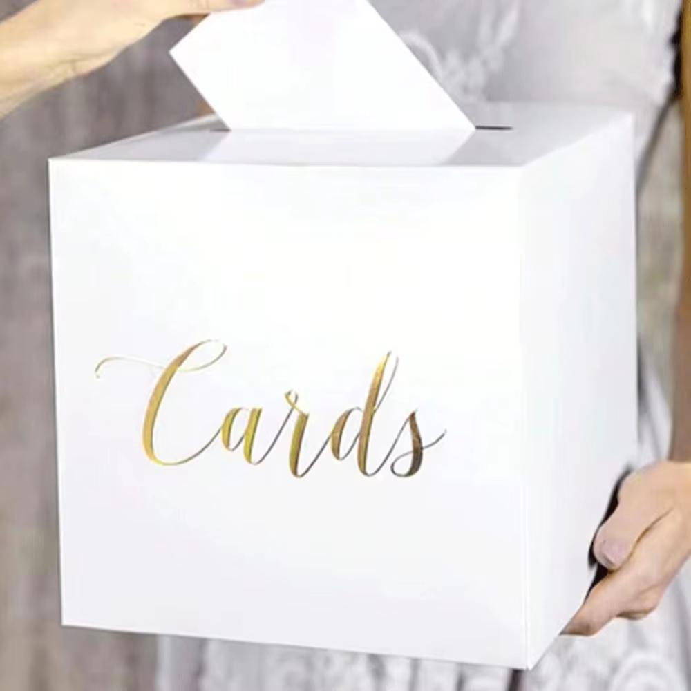Boîtes à Enveloppes Blanches et Noires pour Mariage