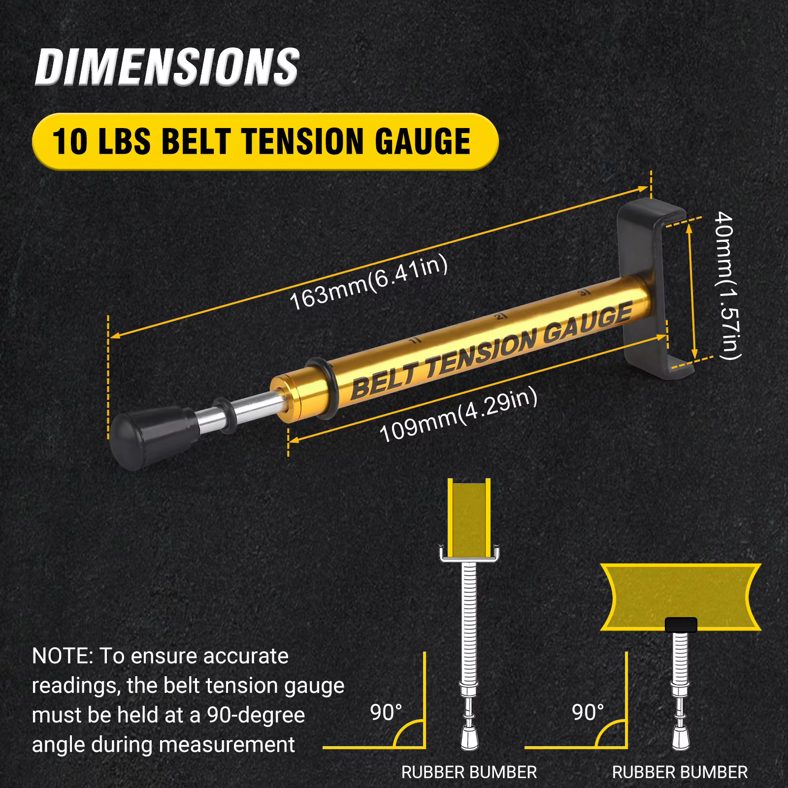 Jauge de Tension de ceinture de moto en métal