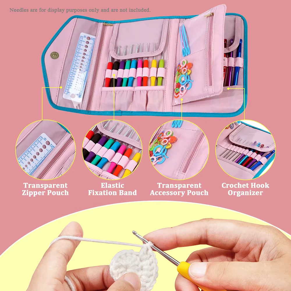 Étui pour Crochet, 1 pièce, ensemble de sacs de rangement pour Crochet, organisateur pliable pour Crochet, fournitures pour tricoter et Crochet, accessoires