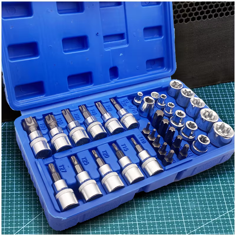 Jeu de douilles Torx et E-Torx professionnel de 34 pièces