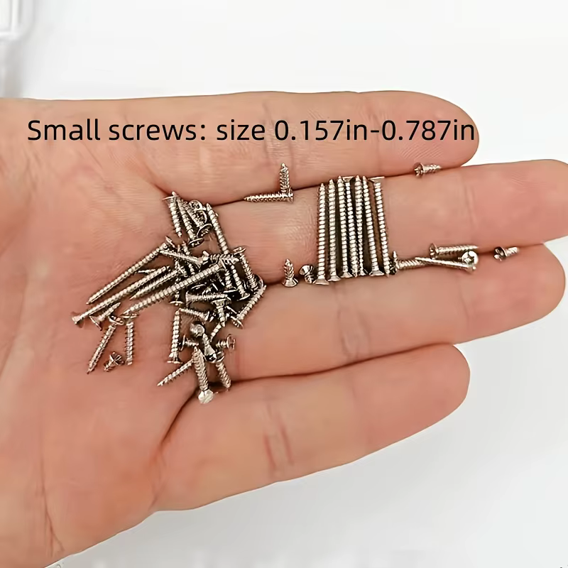 Boîte de 560 vis autotaraudeuses pour bois - Comprend 8 tailles différentes de vis plates en métal M2 - Kit de classification
