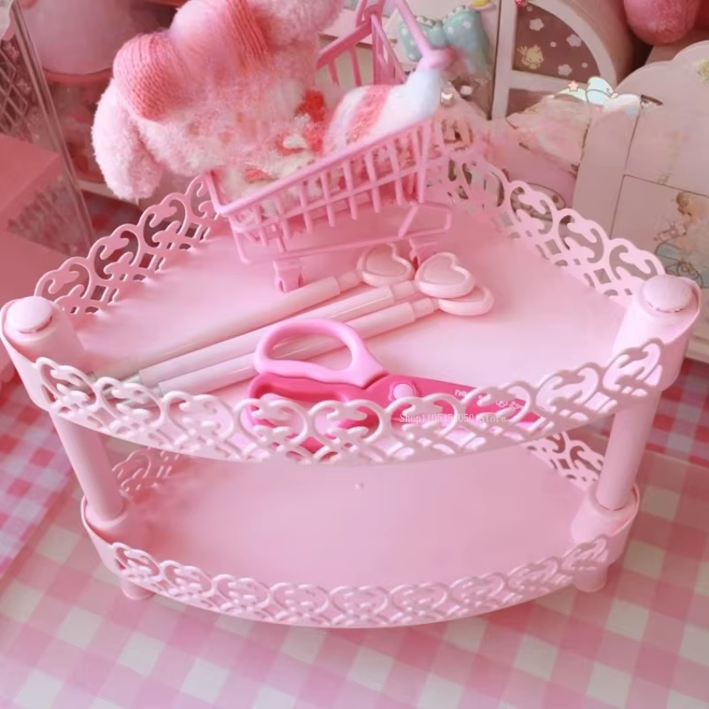 Étagère de rangement rose à 2 ou 3 niveaux