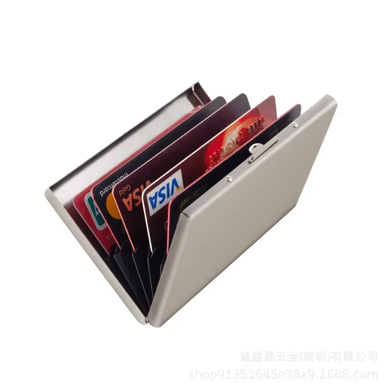 Boîte de rangement pour cartes de visite en acier inoxydable