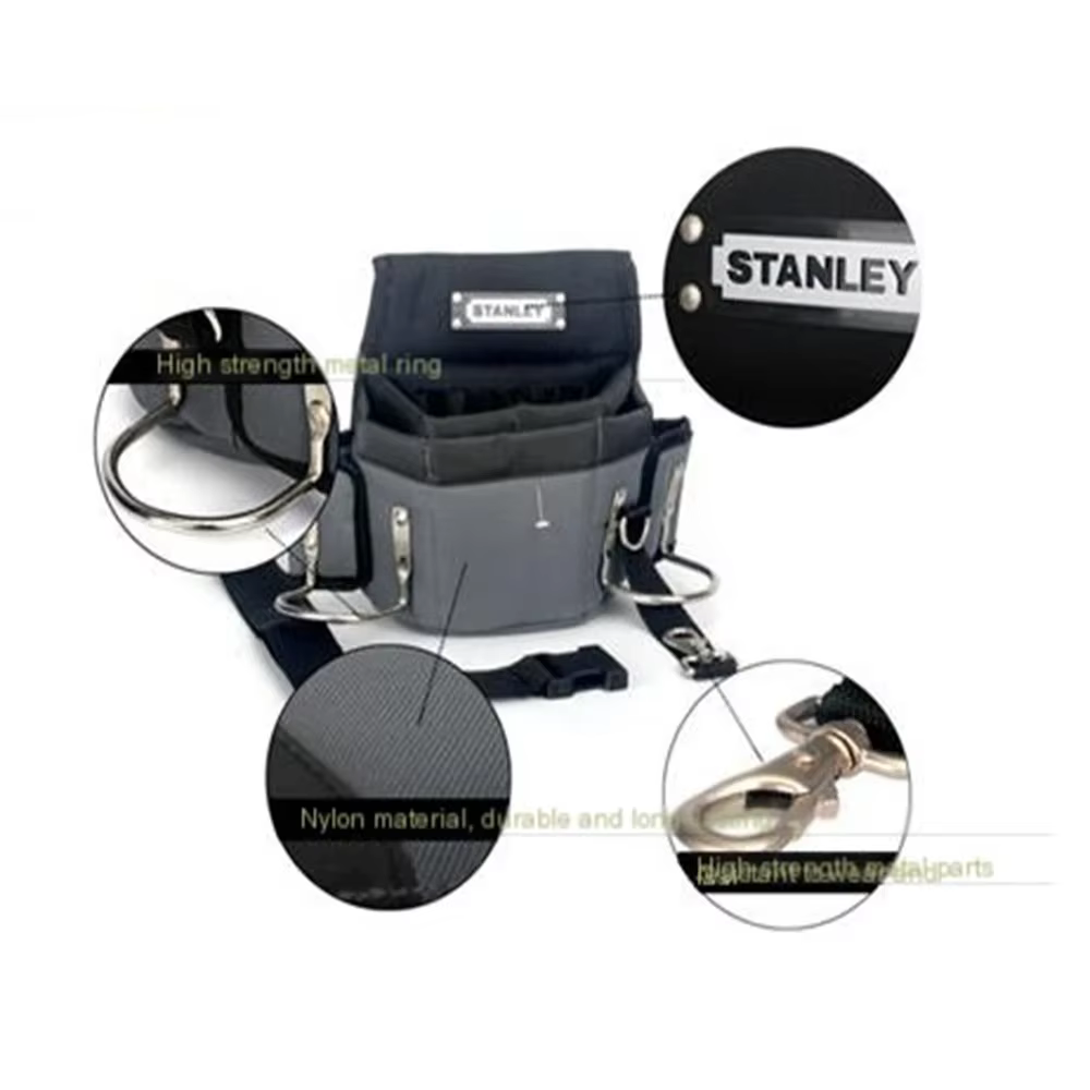 STANLEY Sac à outils avec ceinture de taille et 4 poches 2 emplacements Sac de rangement d'outils multifonction 95-267-23