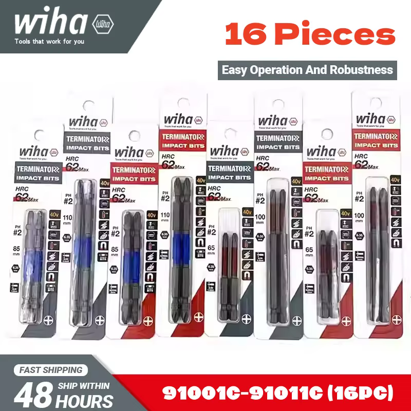 Wiha – Kit de 2 ou 16 embouts de tournevis