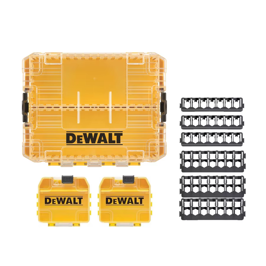 Dewalt DT70803 organisateur de petites pièces/boîte de rangement de pièces diviseurs amovibles avec couvercle en plastique Transparent pour accessoires