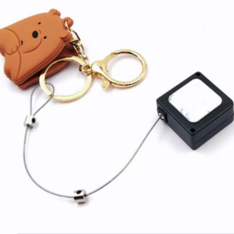 20 Pièces Boîte de rangement télescopique automatique avec cordon de sécurité antivol en acier