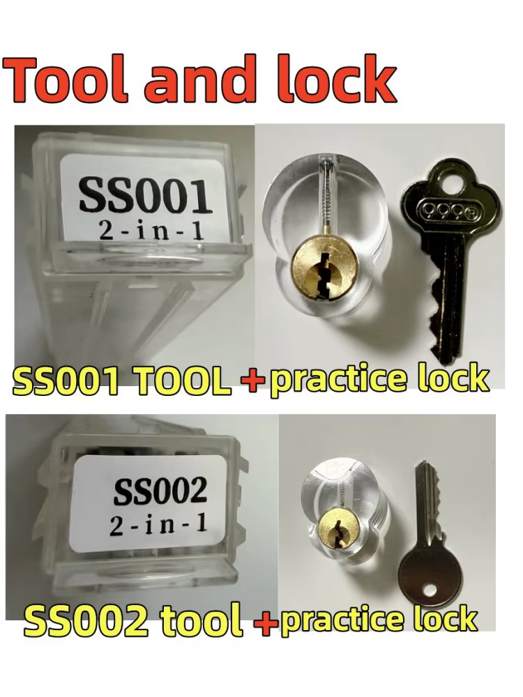 Ss002 TOOL avec des ensembles de serrures transparentes pour les débutants de serrurier pratiquent