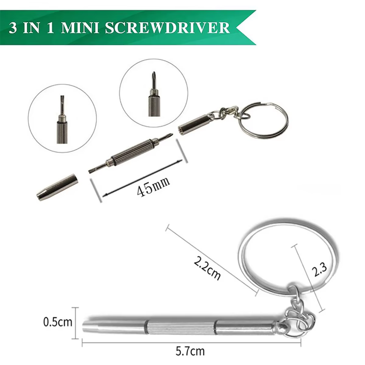Mini tournevis 3 en 1, lunettes optiques