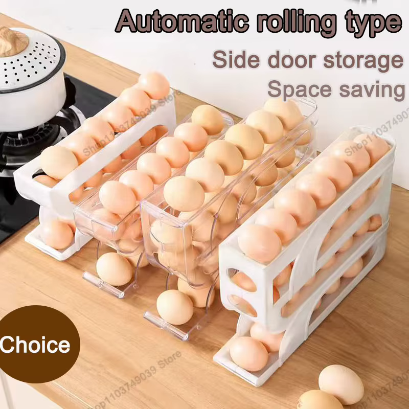 Boîte de rangement d'œufs à roulement automatique domestique