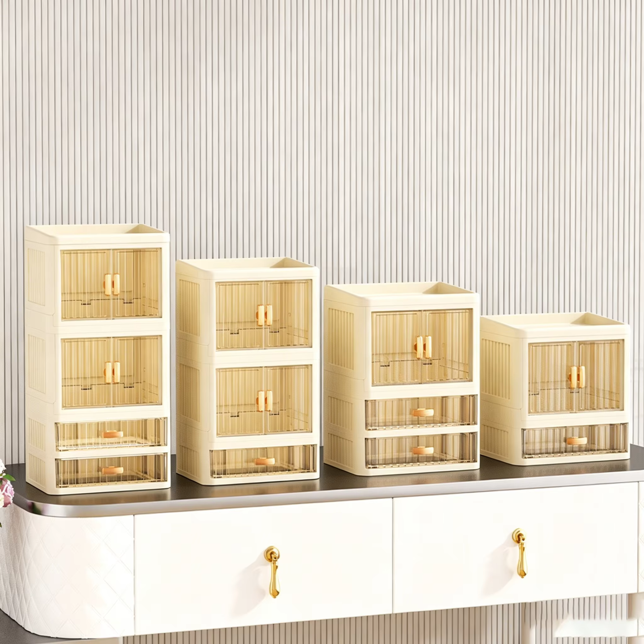 1 boîte de rangement cosmétique de grande capacité, organisateur de bureau de style tiroir, organisateur de bureau pour produits de soin de la peau et rouges à lèvres, en plastique durable, adapté pou