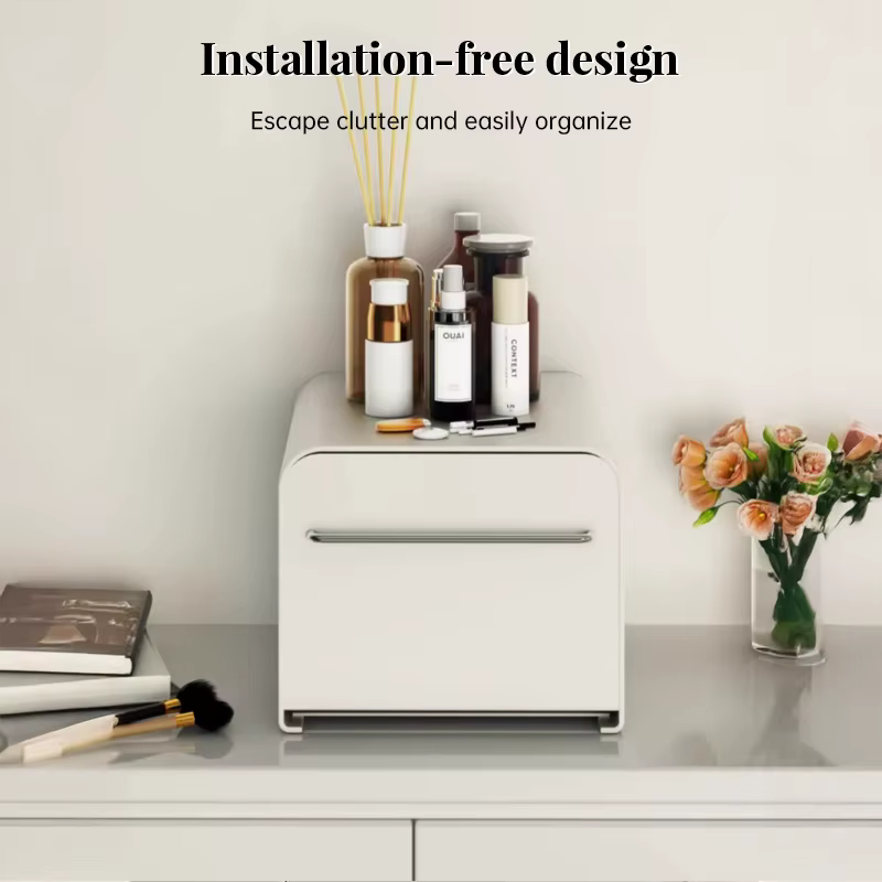 1 boîte de rangement moderne et simple avec tiroir en métal : étanche