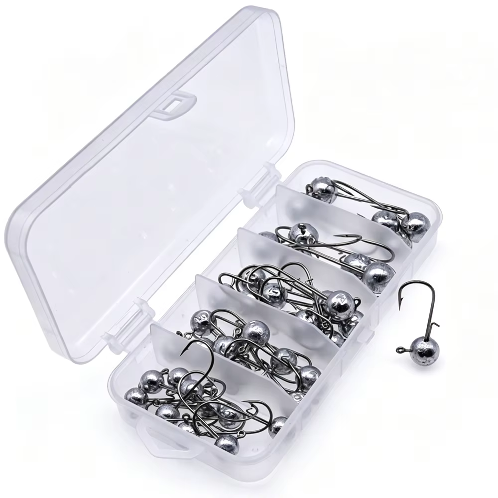 Kit d'hameçons à tête plombée Mrlurion en boîte