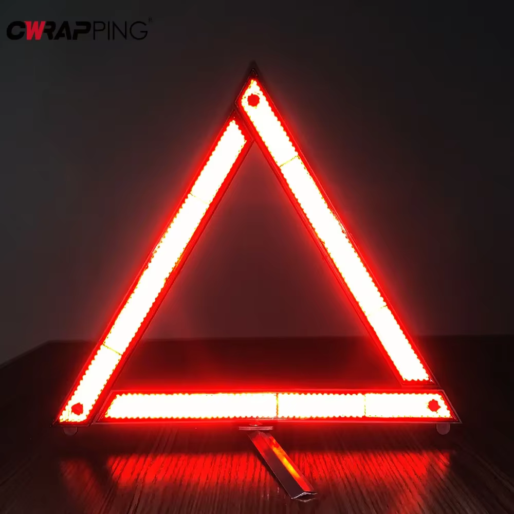 Triangle de voiture trépied d'avertissement réfléchissant pliable