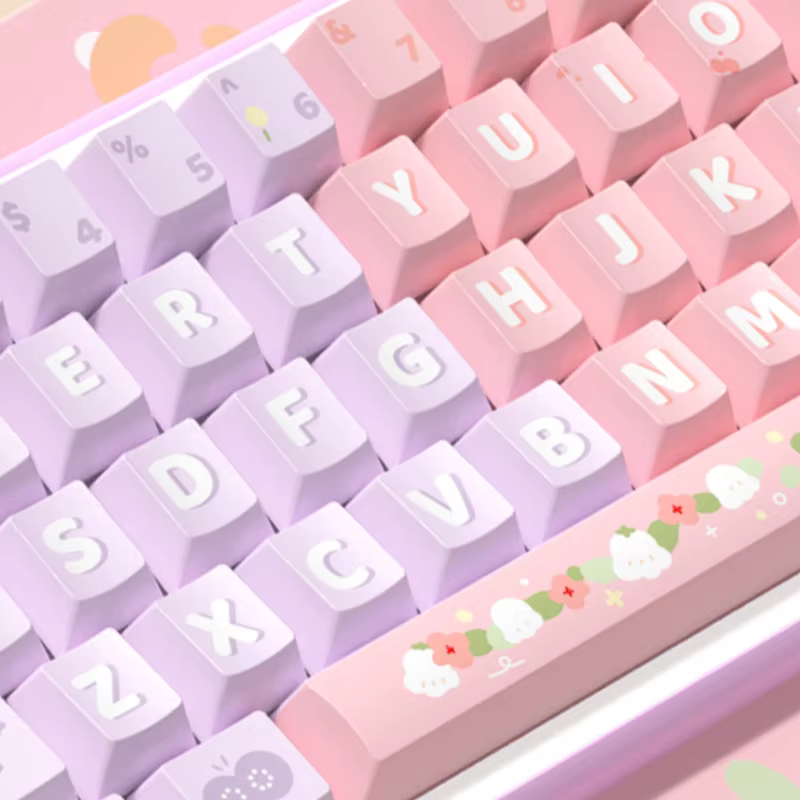 Linglan mignon thème Keycaps 138/158 touches cerise/Mda profil Pbt clavier mécanique Anime dessin