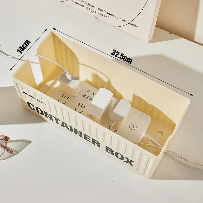 Boîte de rangement de câbles haute capacité avec couvercle