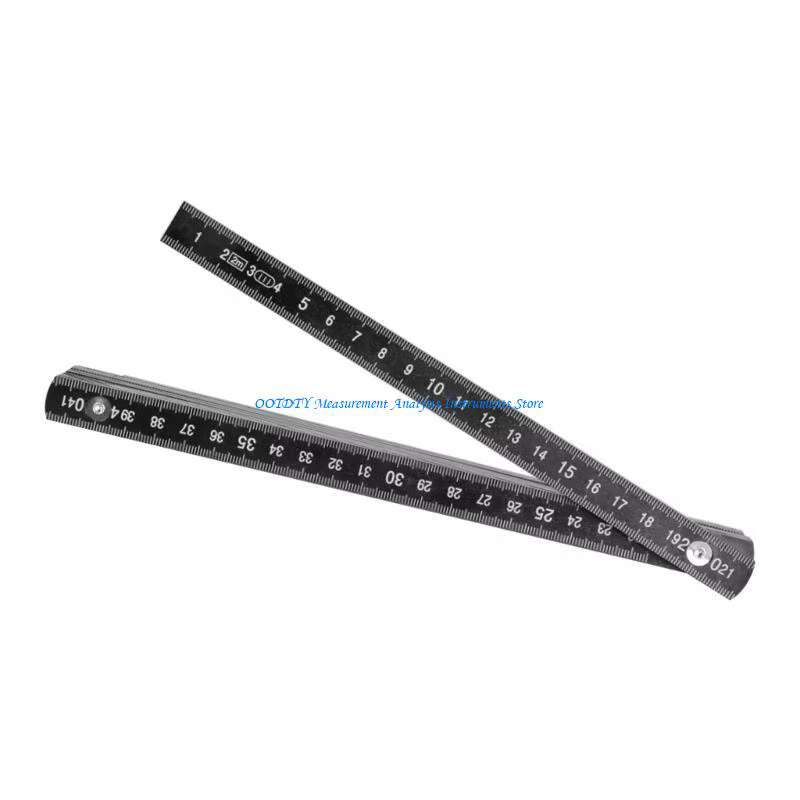 Règle mesure pliante noire compacte 367D 2 m avec échelle claire pour le bricolage l'ingénierie