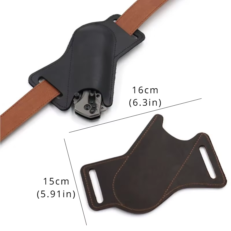1 étui de rangement en cuir anti-rayures pour couteau pliant