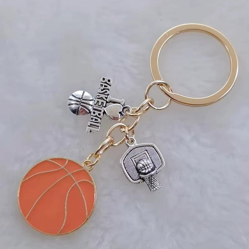 Porte-clés de sport en métal et émail