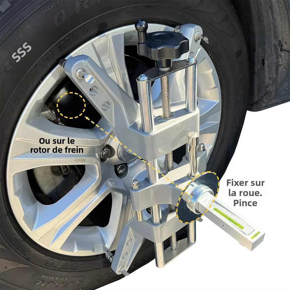 Niveau magnétique de positionnement automobile à 4 roues
