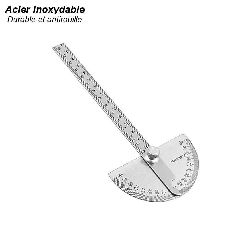 Règle de mesure d'angle en acier inoxydable