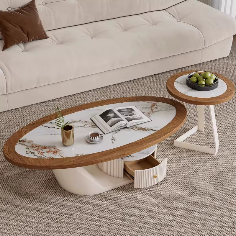 Tables basses ovales uniques avec rangement