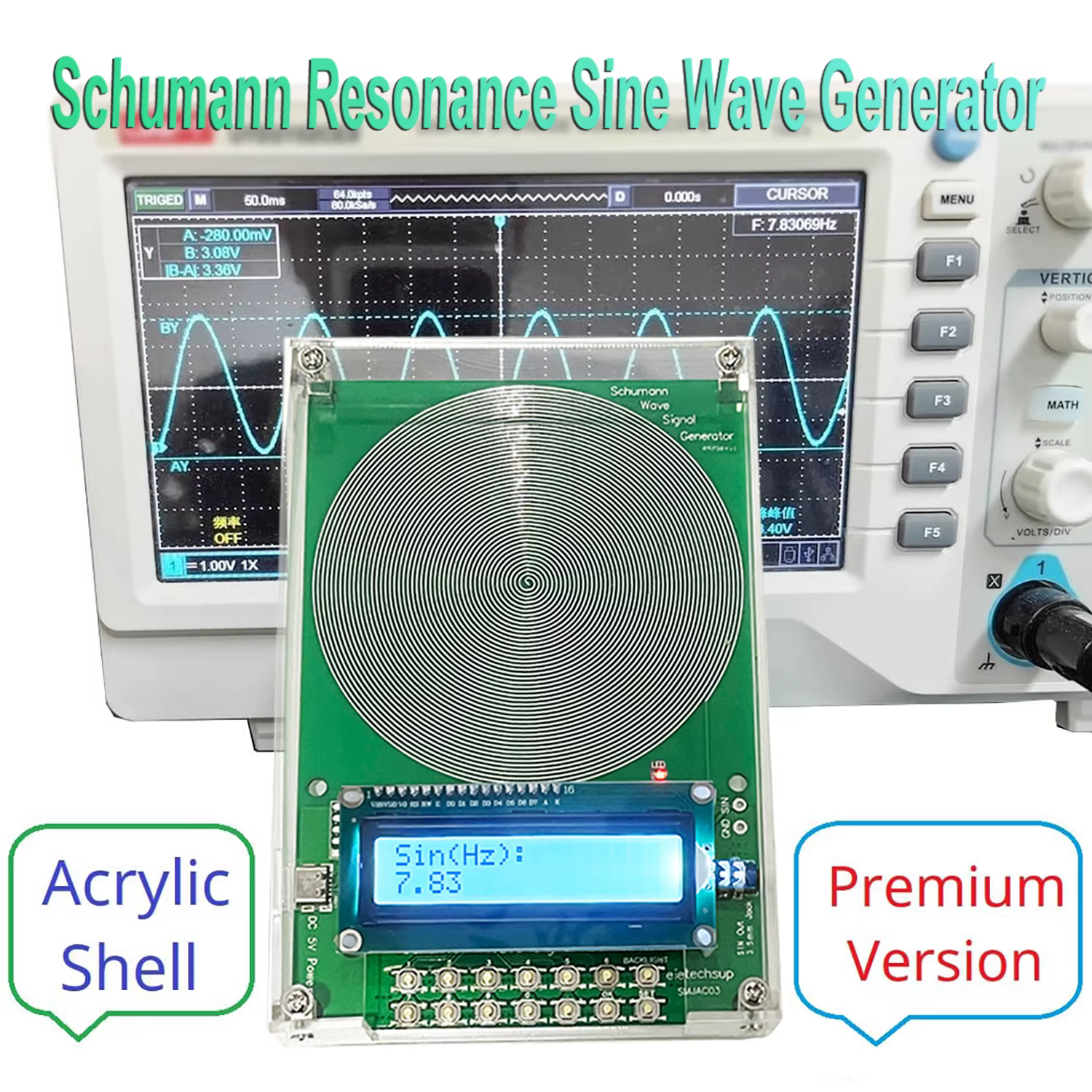 Résonateur Audio de générateur d'ondes d'impulsions à très basse fréquence de résonance Schumann de 0.01HZ ~ 100KHZ 7.83Hz